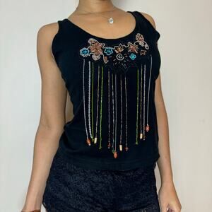 Italian Vintage 00s Slinky Beaded Tank (M)